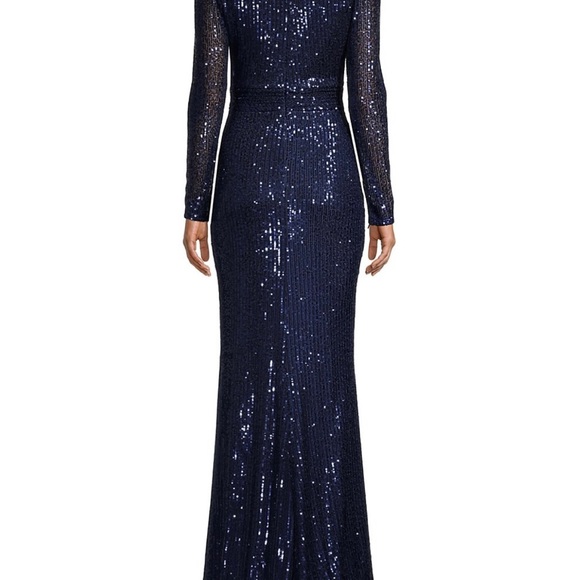 Mac Duggal sequined evening gown midnight size 16 - Picture 5 of 8